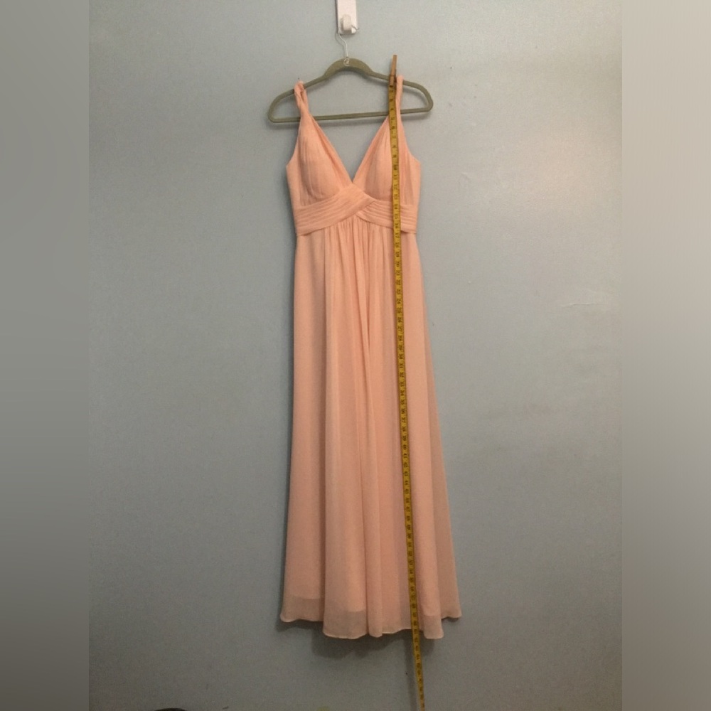 Azazie Peach Chiffon Dress with Draped Bodice